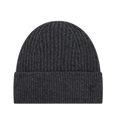 Bonnet gris foncé femme calvin klein jeans ck metal wool