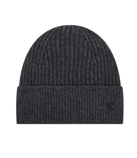 Bonnet gris foncé femme calvin klein jeans ck metal wool