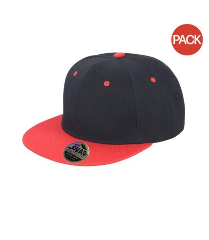 Lot de 2  casquettes bronx adulte noir/rouge Result