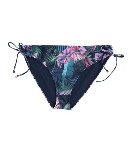 Womens/ladies Lona Floral Side Tie Bikini Bottoms Dark Blue Animal