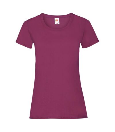 Fruit Of The Loom Ladies/Womens Lady-Fit Valueweight Short Sleeve T-Shirt (Pack Of 5) (Burgundy) - UTBC4810