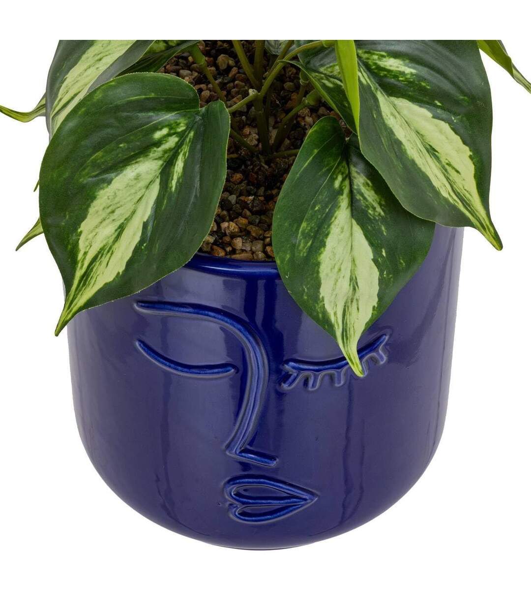 Plante Artificielle en Pot Soleya 30cm Bleu-2