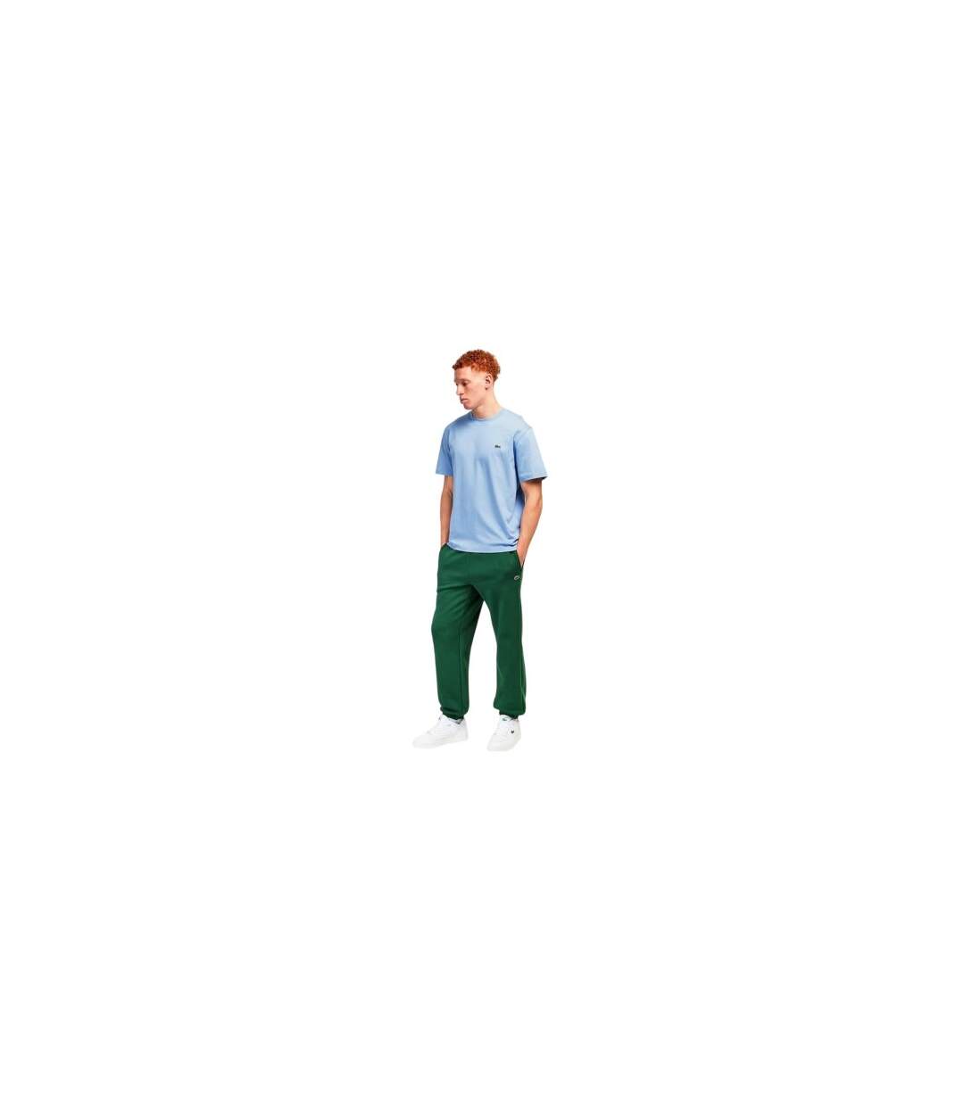 Mens Fleece Regular Jogging Bottoms Green Lacoste-2