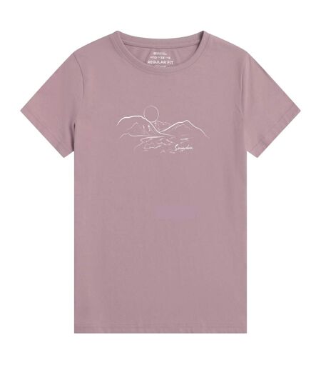T-shirt À Manches Courtes Et Coupe Décontractée Imprimé Graphique Snowdon Pour Femme Rose Mountain Warehouse