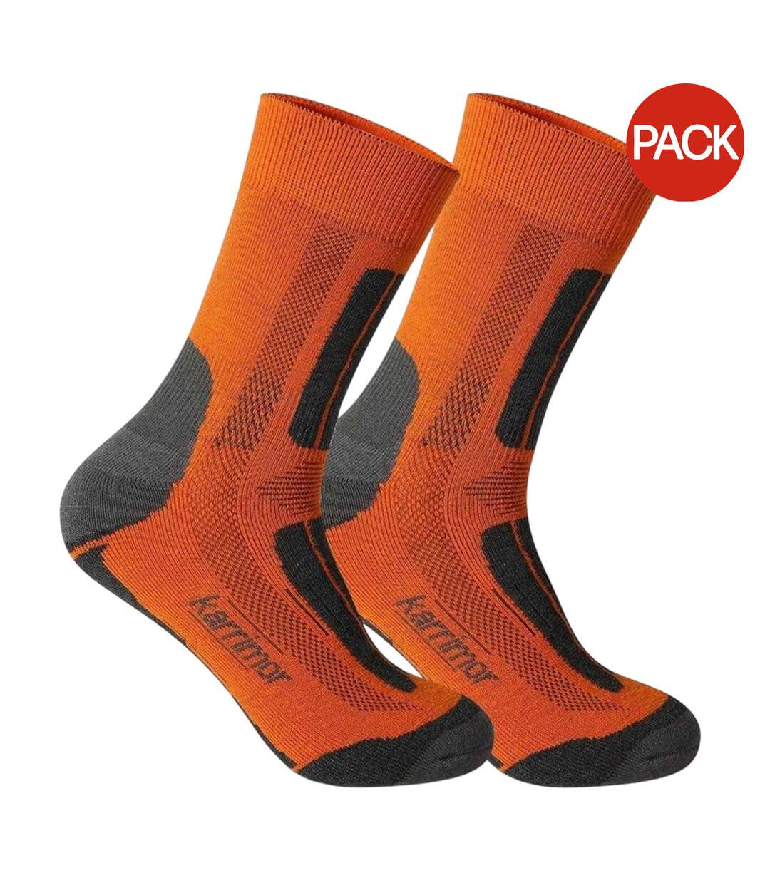 Lot De 2  Chaussettes Trekking Homme Orange Karrimor-1