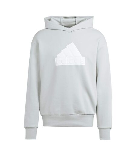 Mens Future Icons Badge Of Sport Hoodie Silver Adidas