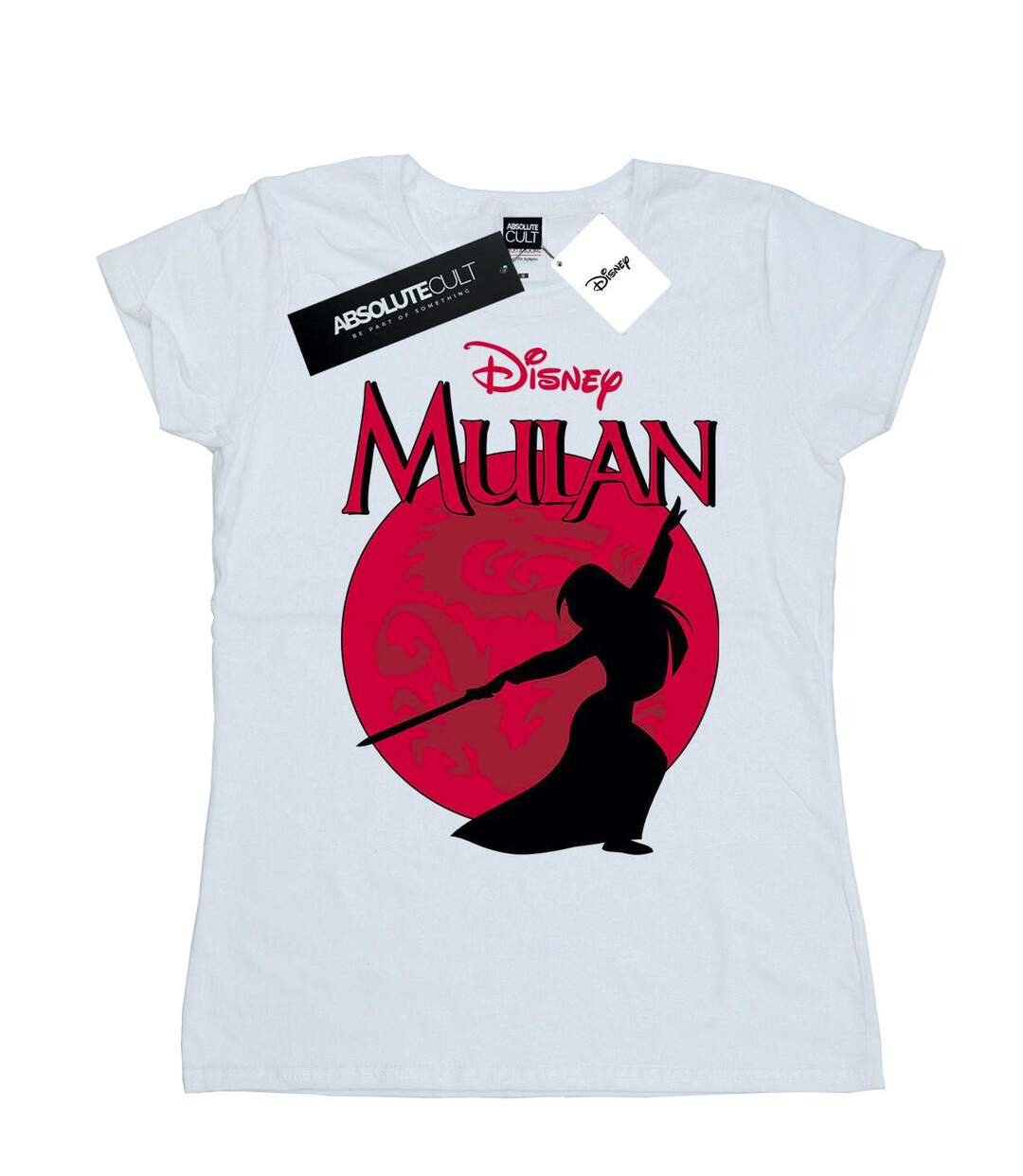 Disney Femme/Les femmes Mulan - T-shirt en coton avec silhouette de dragon (Blanc) - UTBI16094-1
