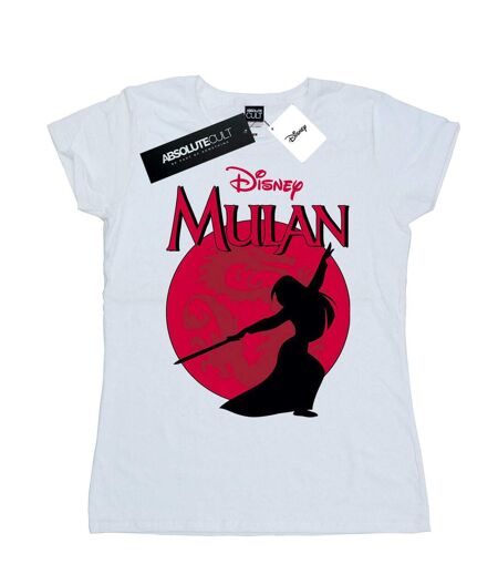 Disney Femme/Les femmes Mulan - T-shirt en coton avec silhouette de dragon (Blanc) - UTBI16094