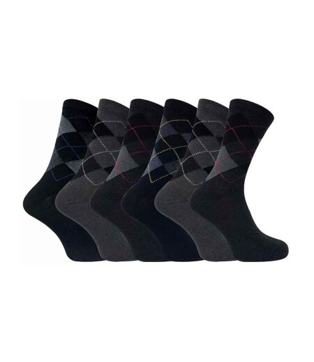 6 Pack Mens Patterned Coloured Soft Cotton Dress Socks