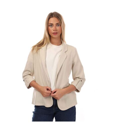 Womens/ladies Jesmilo Linen Blend Loose Blazer Natural Vero Moda