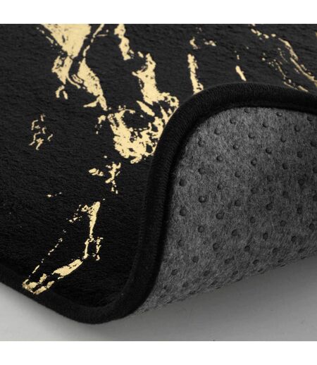Tapis Contour WC Imprimé Aquamarbre 45cm Noir & Or