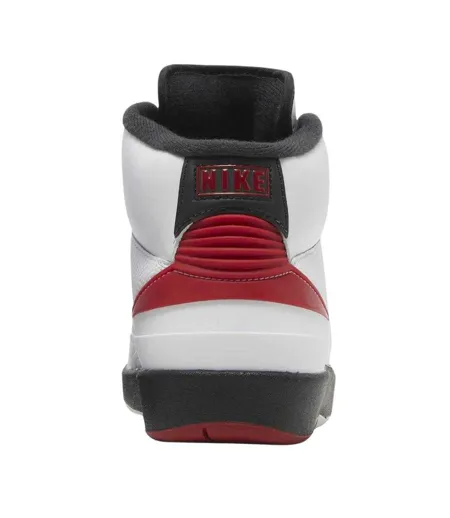 Mens Air Jordan 2 Retro Leather Trainers White Red Nike