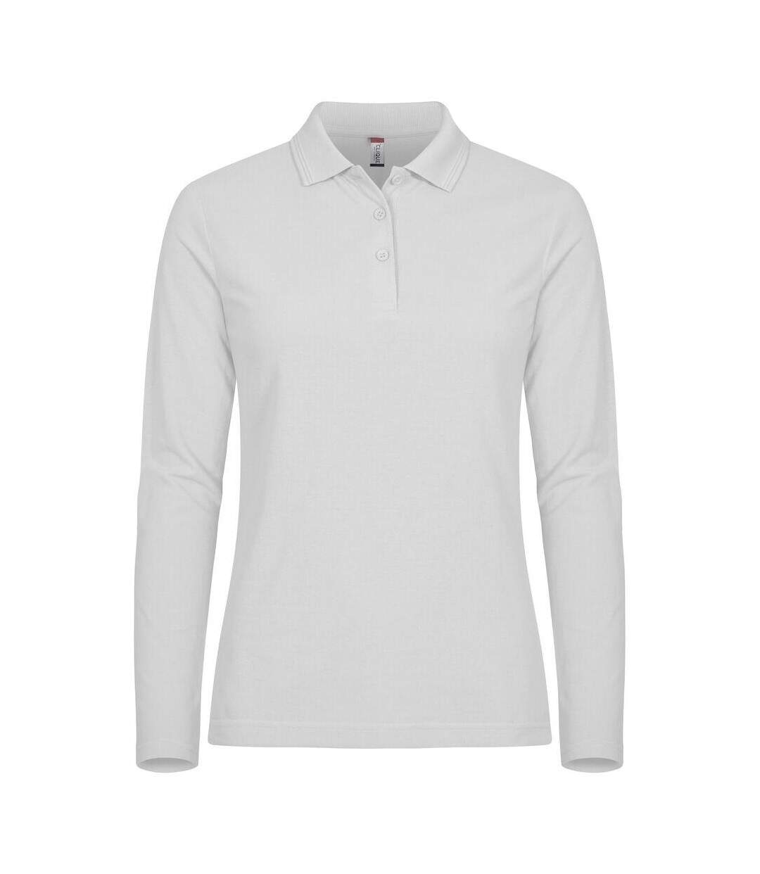 Polo Manches Longues Manhattan Femme Blanc Clique-1