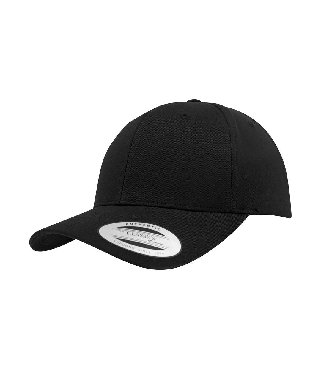 Unisex adult flexfit classic curved snapback cap black Yupoong-1