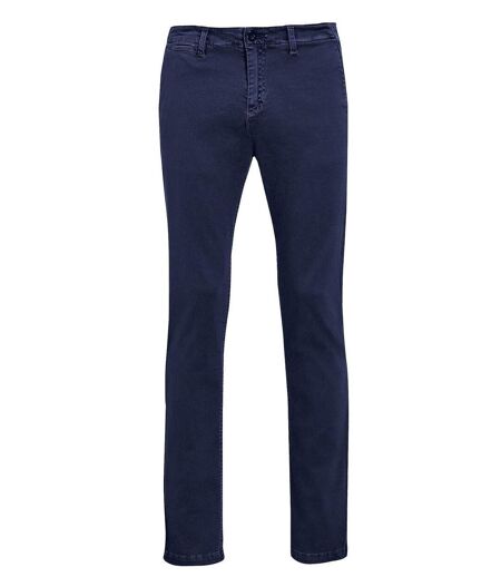 pantalon toile chino stretch homme - 02120 L35 - bleu marine