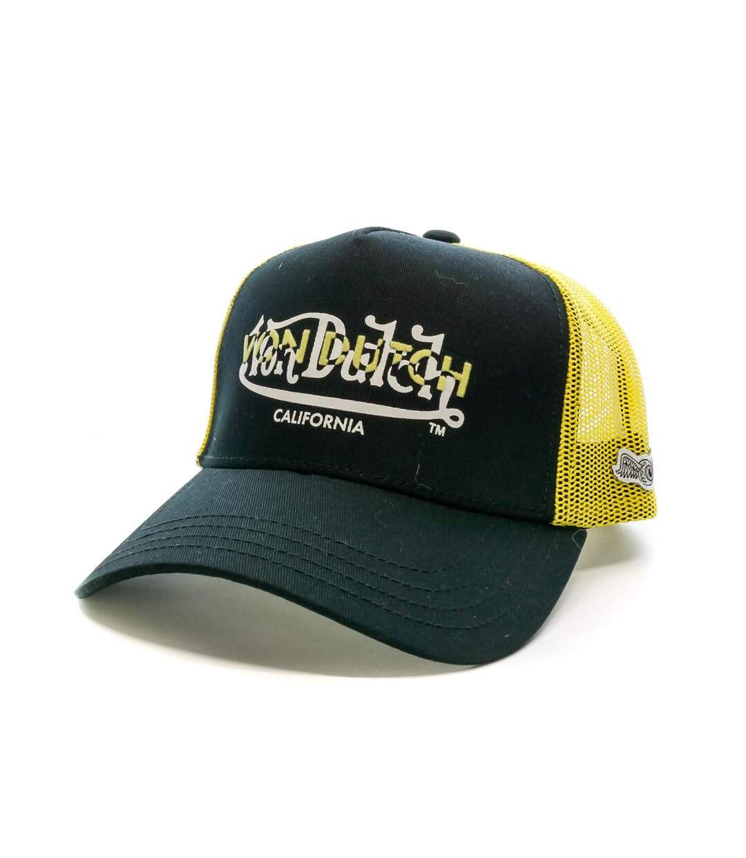 Casquette Noir/Jaune Homme Von Dutch Twin Logo Black - Taille unique-1