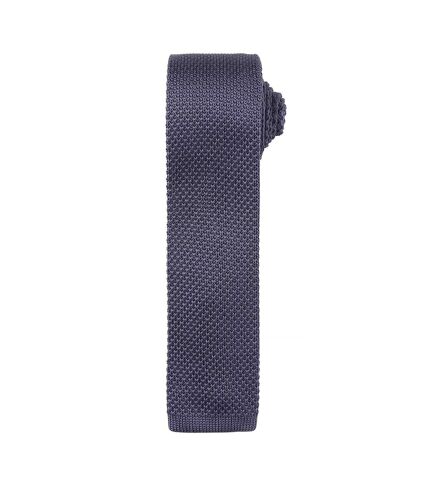 Premier Mens Slim Textured Knit Effect Tie (Steel) (One Size)