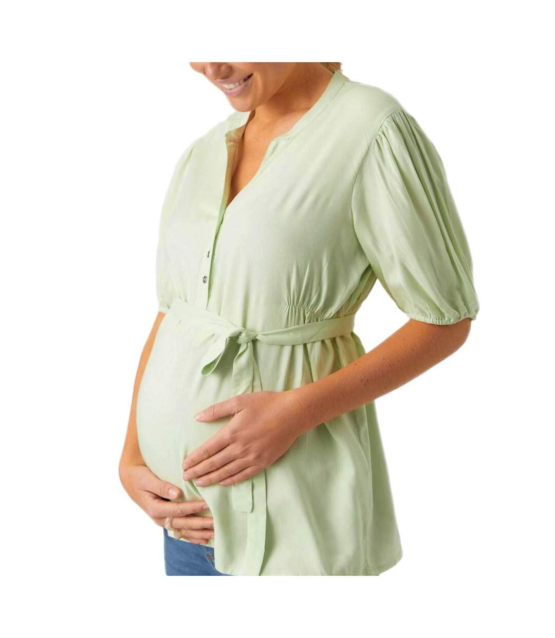 Blouse de grossesse verte femme mamalicious mercy lia-1