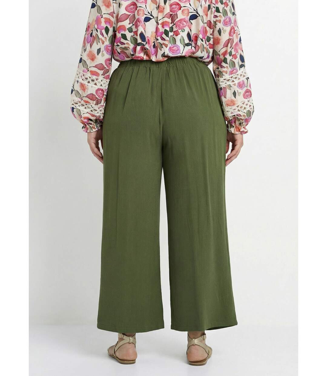 Pantalon fluide avec lin, effet naturel-2