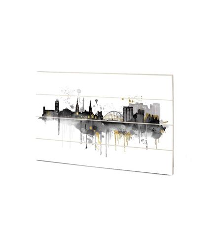 Summer Thornton - Plaque NEWCASTLE SKYLINE (Noir / Blanc / Jaune) (59 cm x 40 cm) - UTPM6908