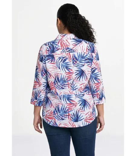 Chemisier boutonné long coton imprimé