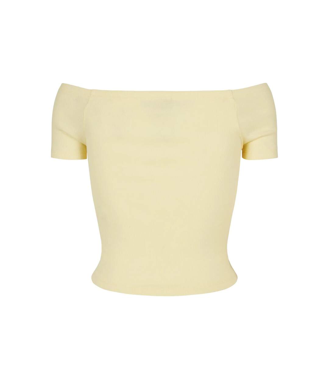 T-shirt Motif/style Côtelé Femme Jaune Pâle Urban Classics-2