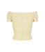 T-shirt Motif/style Côtelé Femme Jaune Pâle Urban Classics-2
