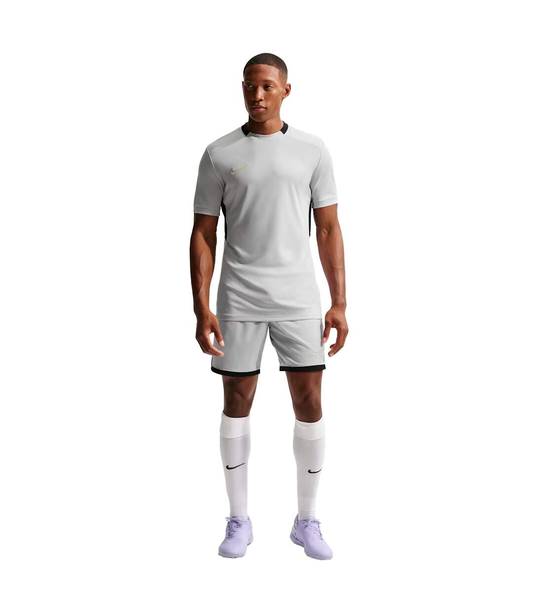 Mens Academy Training T-shirt Grey Gold Nike-1