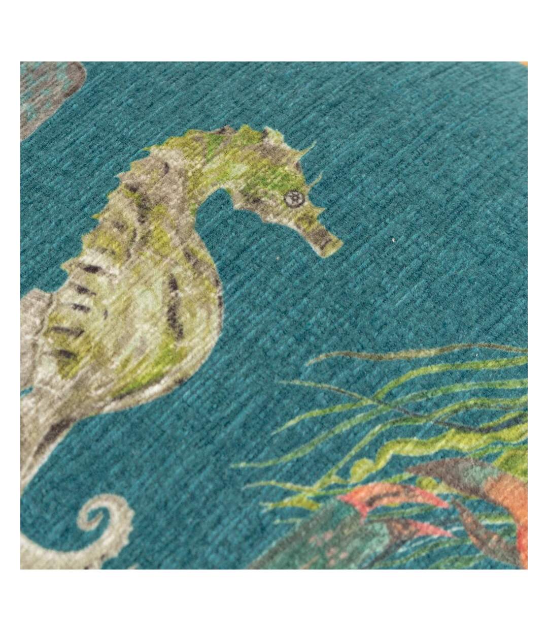 Tropics abyss chenille sea creatures cushion cover 50cm x 30cm ocean blue Wylder