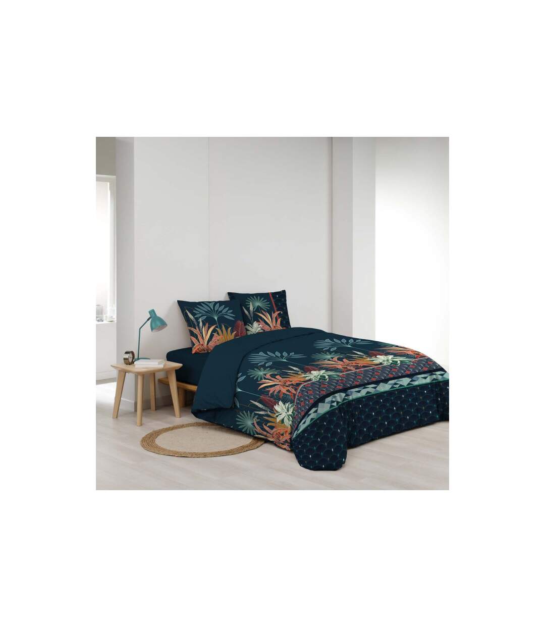 Parure de Lit 3 Pièces Floriana 240x220cm Bleu-2