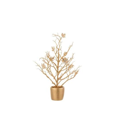 Plante Artificielle Arbre & Feuilles 44cm Or