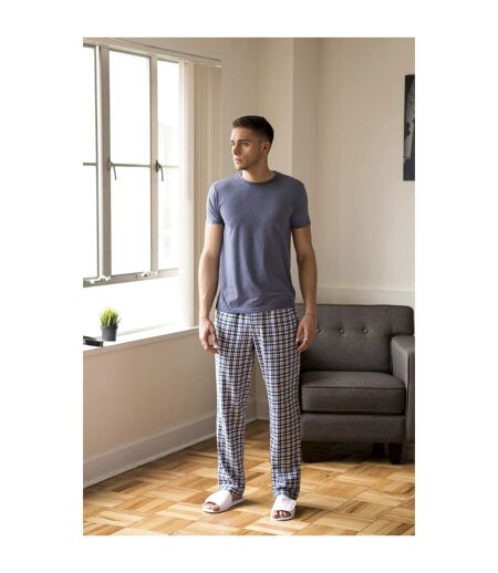 Skinnifit - Pantalon de pyjama en tartan - Homme (Blanc / bleu) - UTRW6023