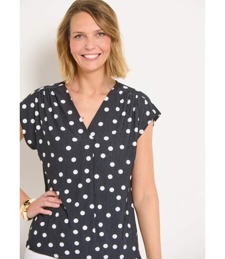 Tunique imprimé pois col V manches kimono