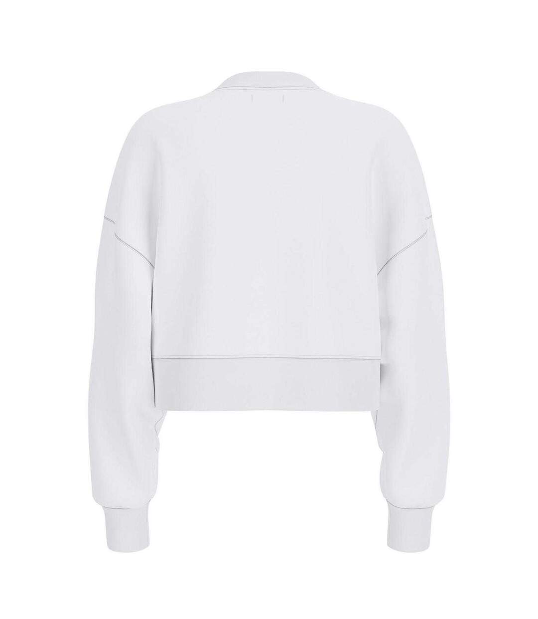 Womens/ladies Logo Crop Sweatshirt White Guess-2