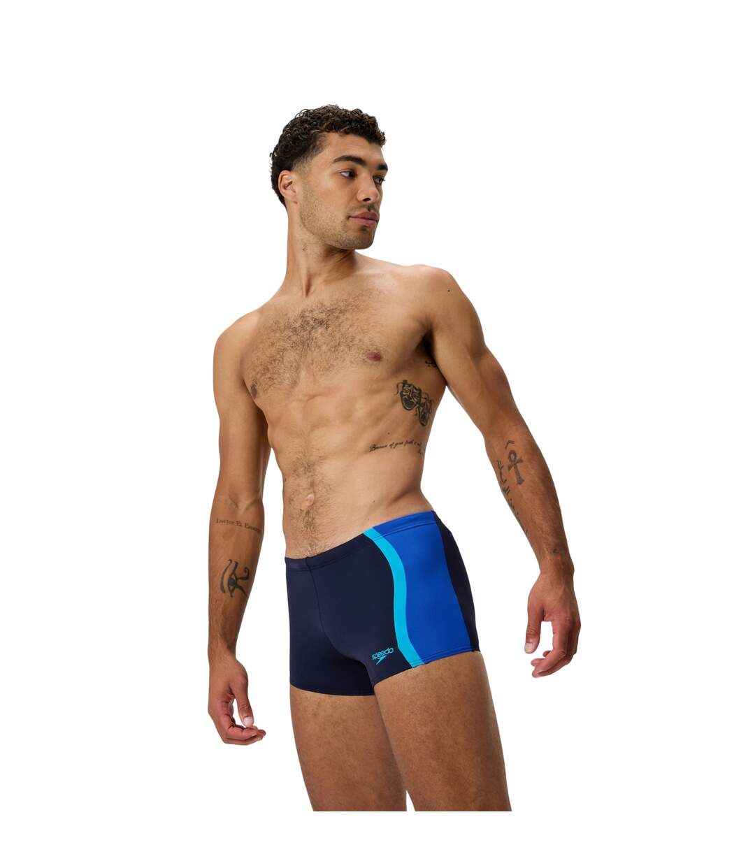 Mens Splice Solid Swim Shorts Navy Blue Speedo-4