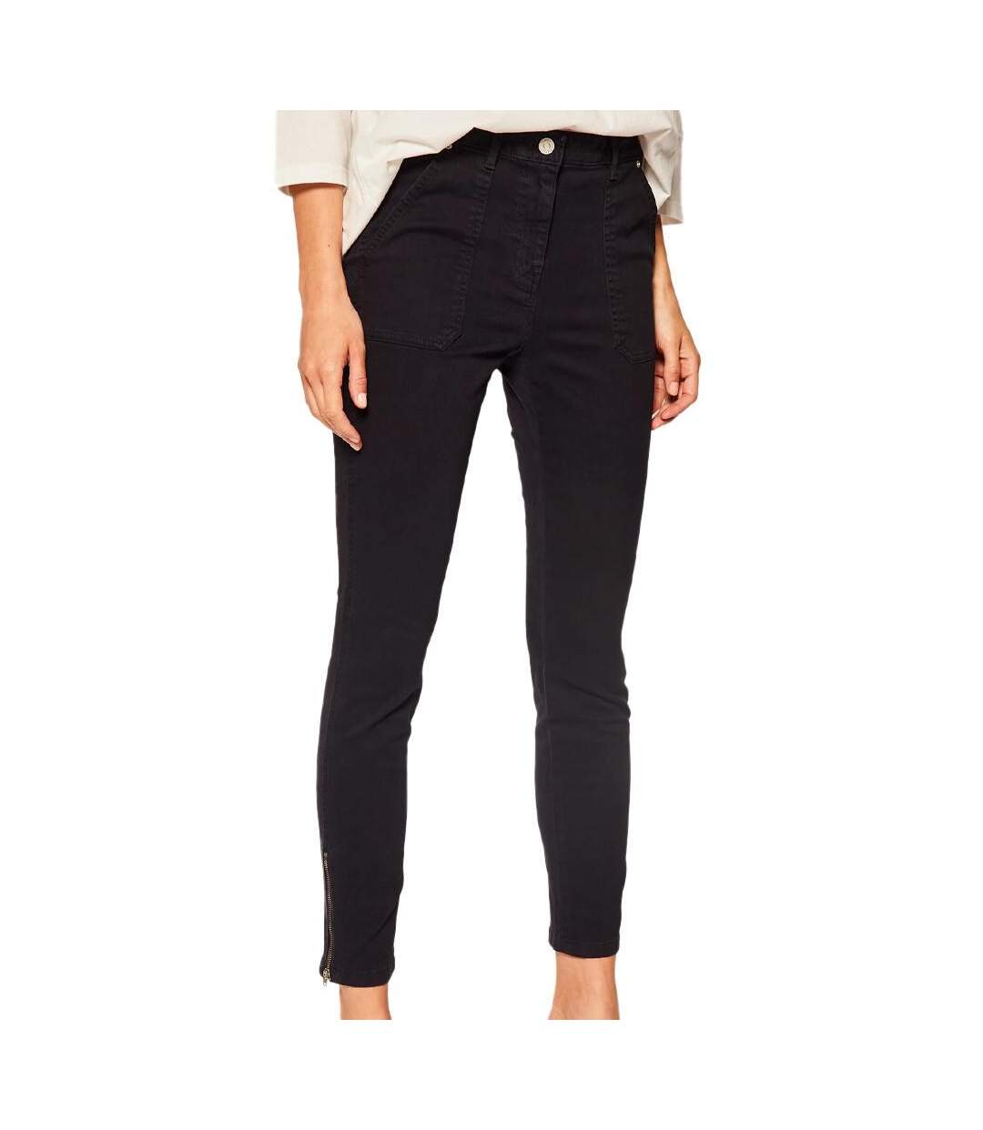 Pantalon Noir Femme Tommy Hilfiger Cotton Stretch Cargo - 34-1