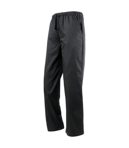 Premier Unisex Adult Essential Checked Chef Trousers (Black)