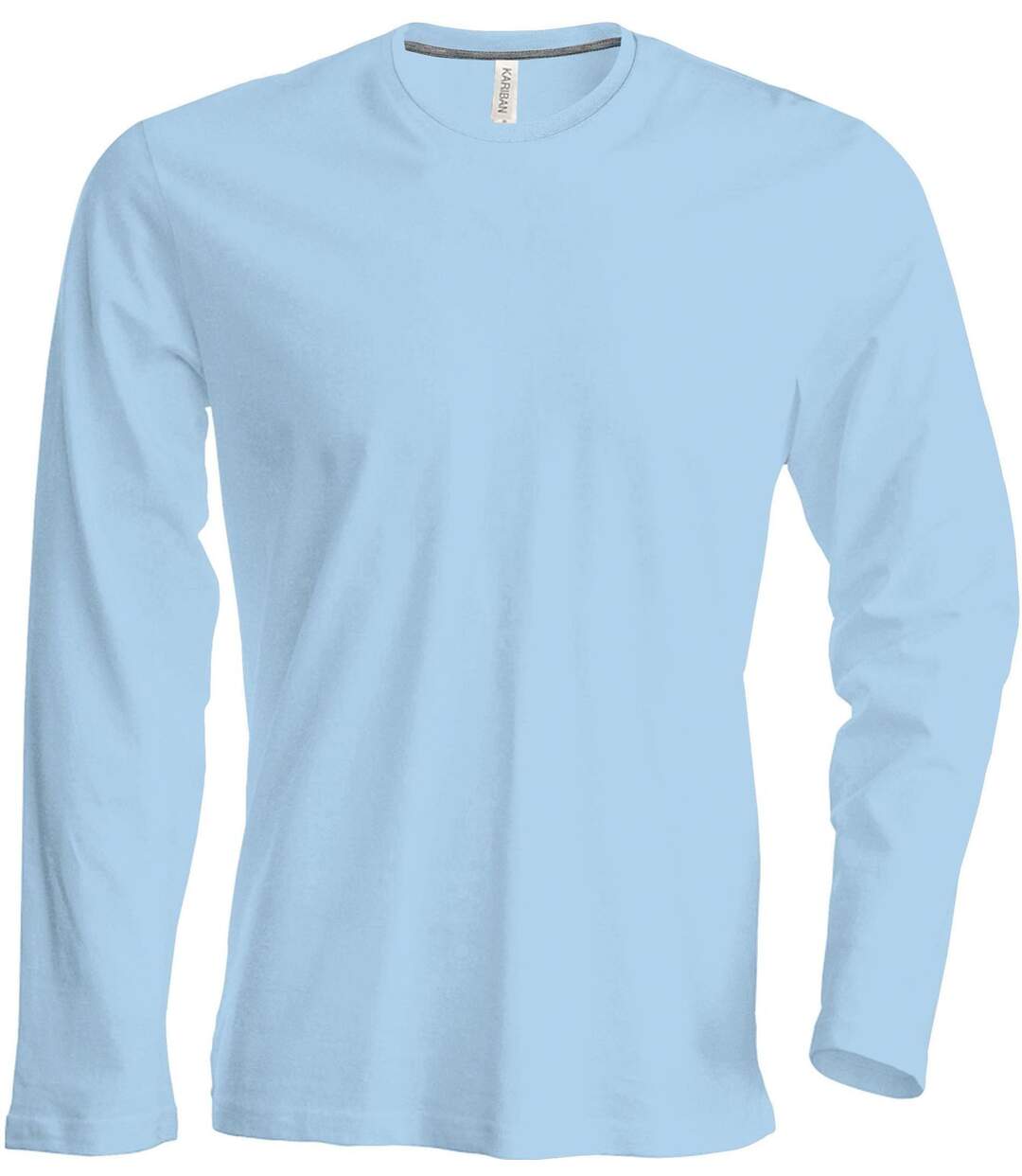 T-shirt manches longues col rond - K359 - bleu ciel - homme