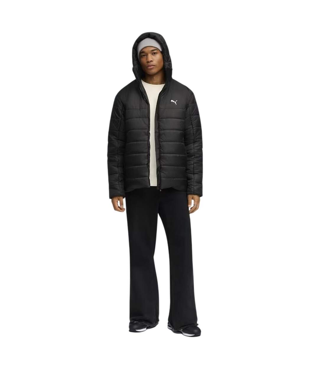 Mens Essentials Insulated Hooded Jacket  Black Puma-1
