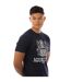Mens Shield Logo Crew Neck T-shirt Navy White Aquascutum-3