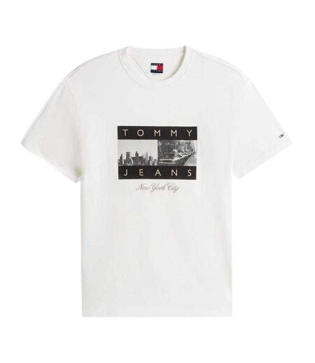 Unisex Adult Cotton Regular T-shirt Ecru Tommy Jeans