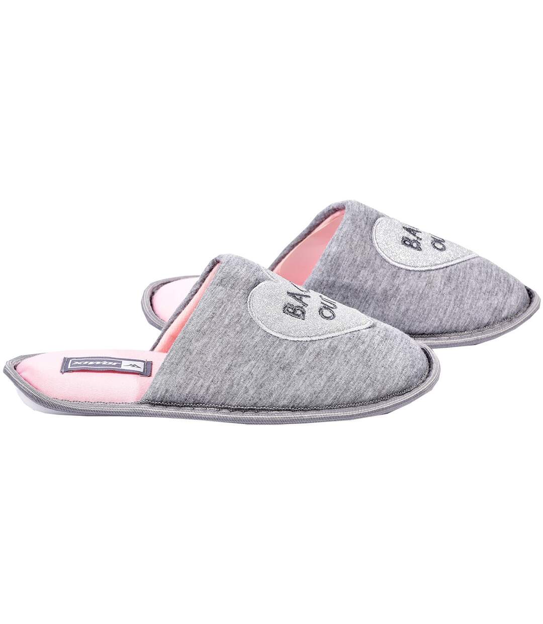 PANTOUFLE Femme Chausson Fantaisie MD6049 GRIS-2