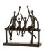 Statuette Déco Famille sur Banc 34cm Marron-1