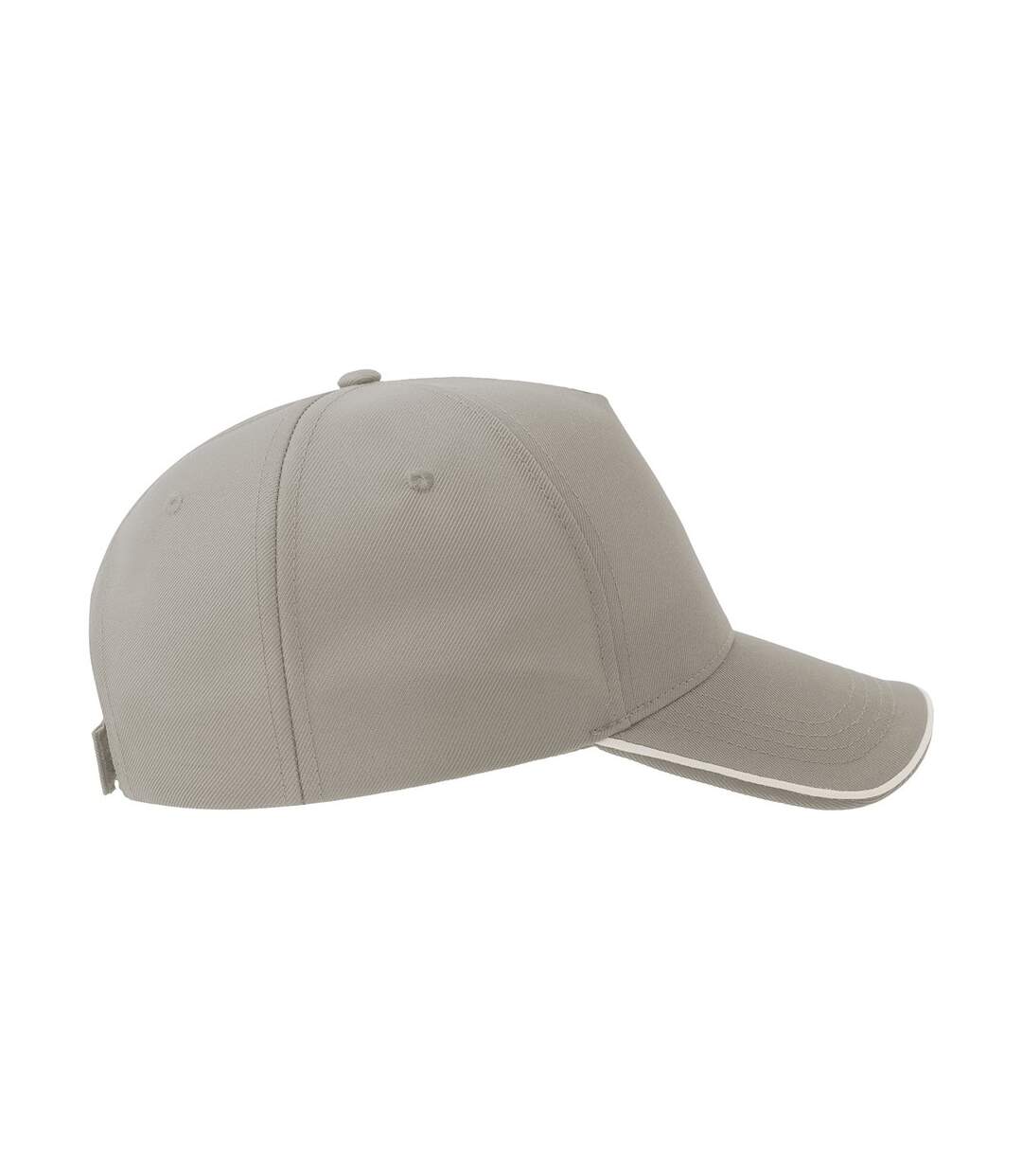 Casquette De Baseball Motif/style 5 Panneaux Recy Five Piping Adulte Gris Blanc Atlantis Headwear-4