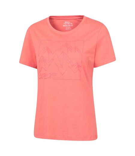 Womens/ladies Hiking Trail T-shirt Pink Mountain Warehouse
