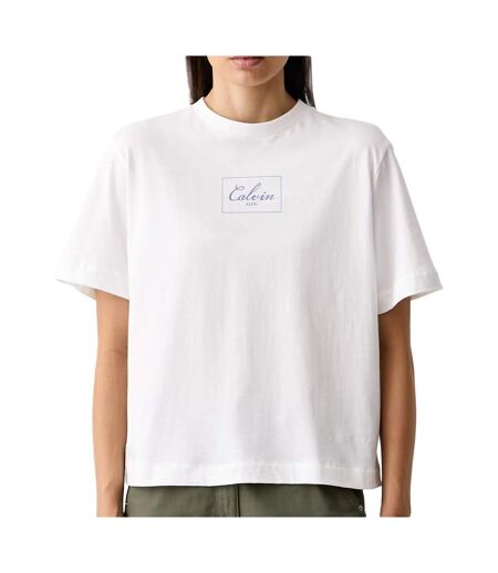 T-Shirt blanc femme calvin klein jeans boxy bold