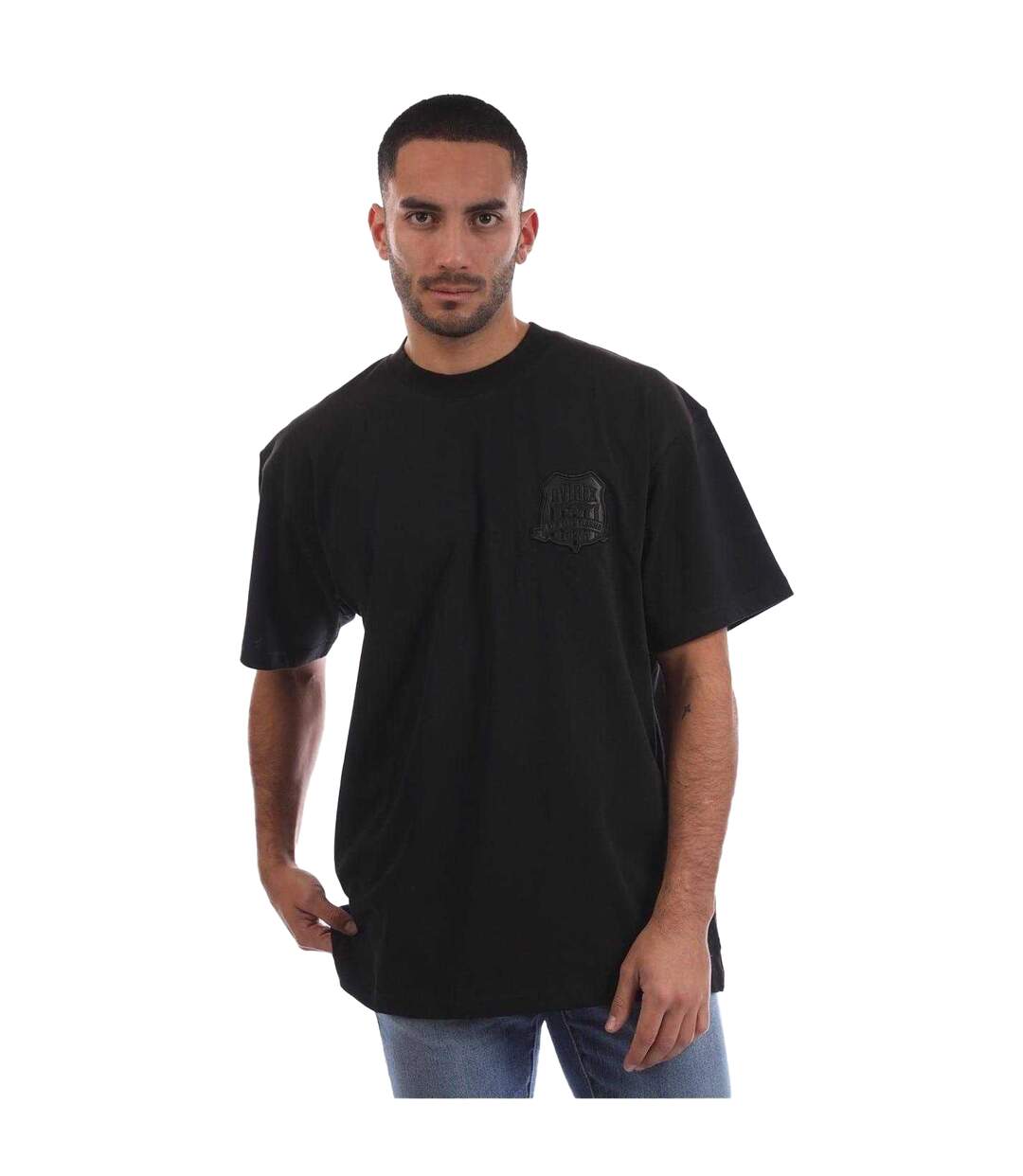 Mens Beam Embossed Logo T-shirt Black Avirex-2