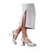 Womens/ladies rise braided pu block heel sandals white Where´s That From