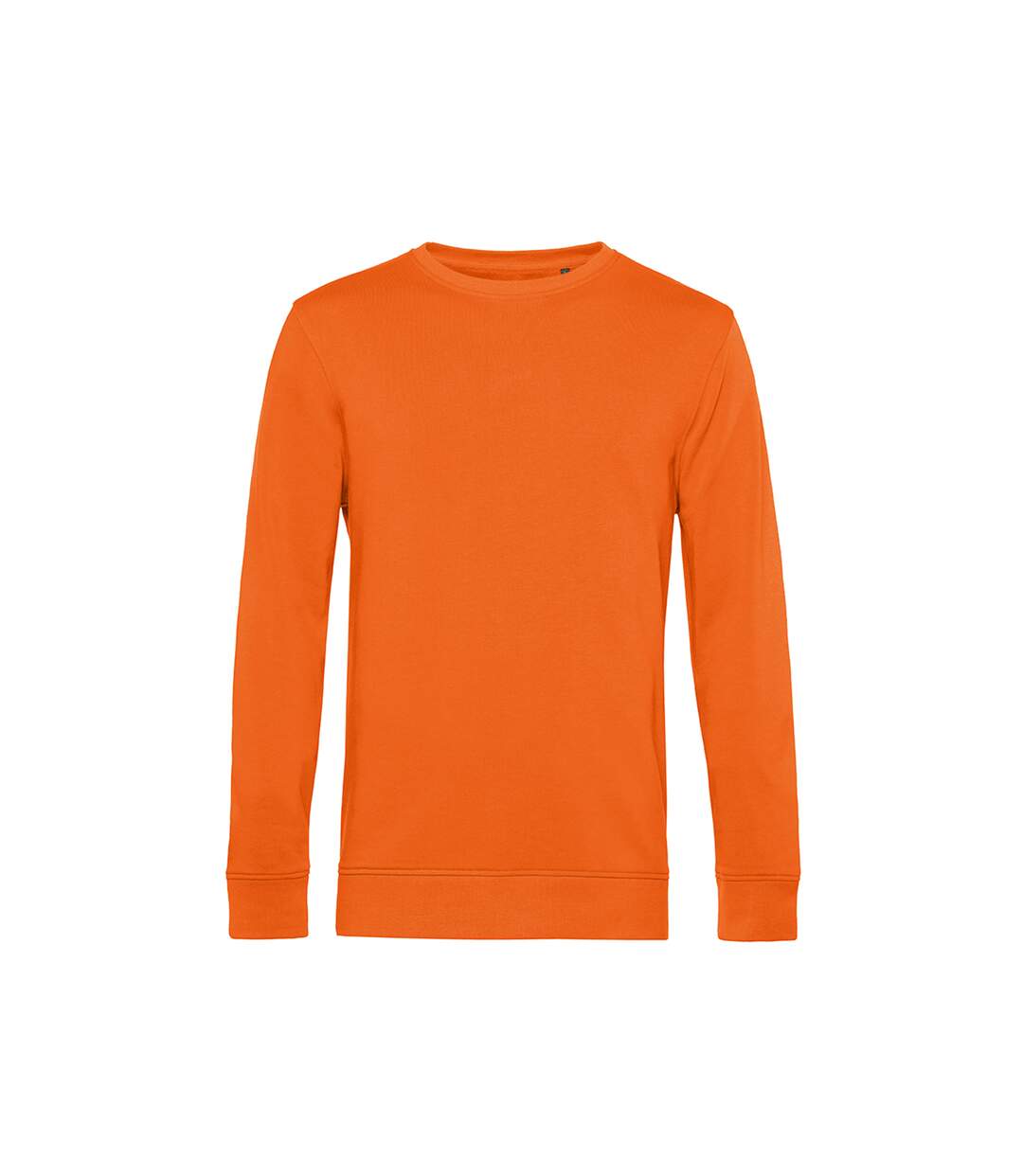 Mens organic crew neck sweat pure orange B&C