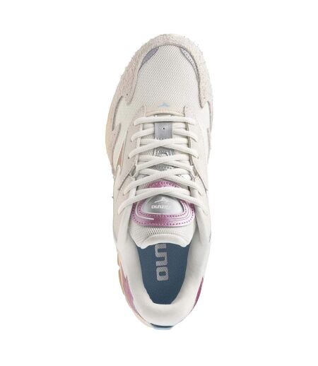 Baskets wave rider beta sportstyle homme sable blanc / jaune or / bleu ciel Mizuno